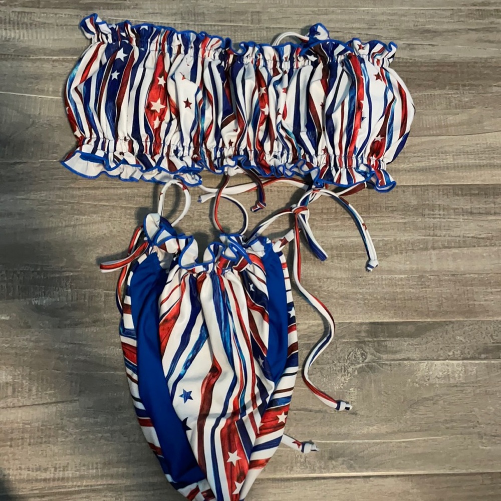 Zaful red white and blue bikini